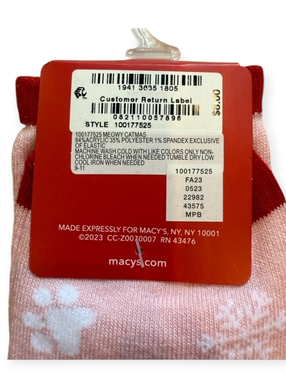 (NWT) 3 Pairs of Women's Charter Club candy cane/ cat Winter Crew Socks 9-11 - Picture 4 of 4